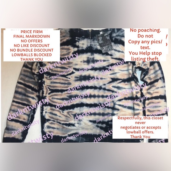 Young Fabulous & Broke Tops - YFB  NWOT LS tie dye sweatshirt Med So Soft!